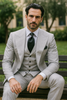 Suits With Baggy Pleated Pants - Wide Leg Pants 100% Wool - Classic Fit in Grey One Button 3 Piece Suit by Rossiman 2   - from alligatorwarehouse.com