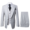 Suits With Baggy Pleated Pants - Wide Leg Pants 100% Wool - Classic Fit in Grey One Button 3 Piece Suit by Rossiman 9   - from alligatorwarehouse.com