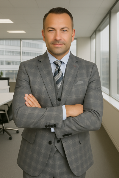 Wool Suit - Italian Made Business Suit by Statement Men's 3 Piece 100% Wool Modern Fit Suit - Coordinating Solid Color Vest 3 ZILONI-2_Grey_38R  - from alligatorwarehouse.com