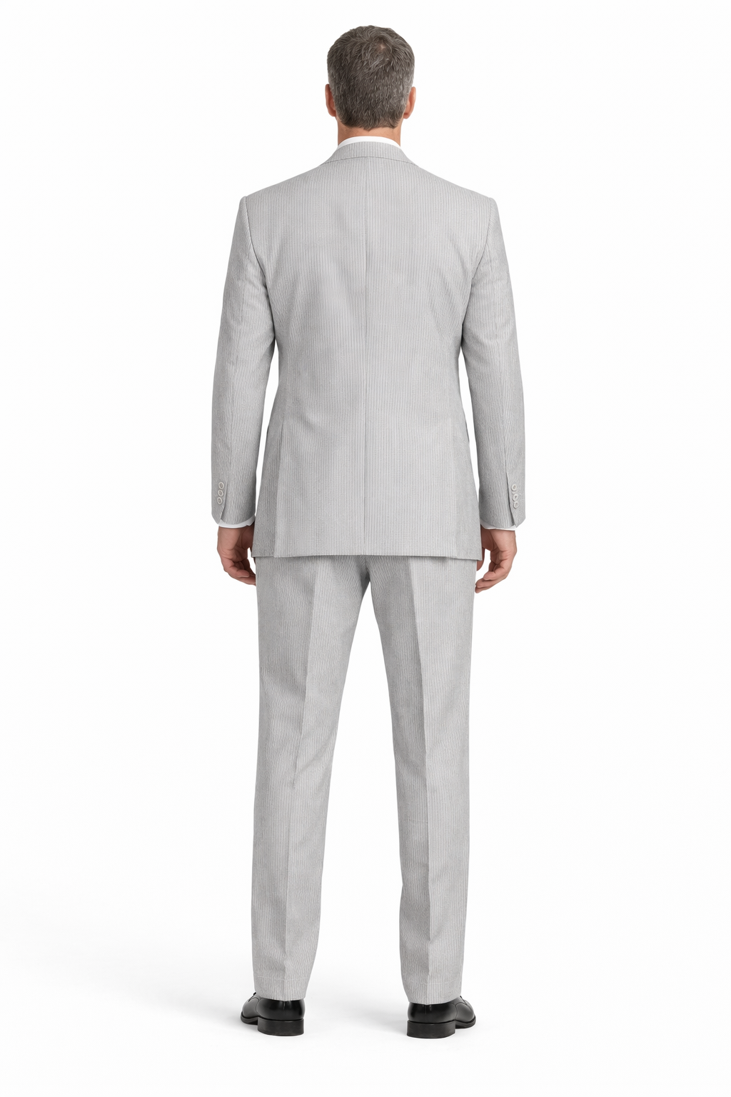 Mens 2 Button Modern Fit Seersucker Suit in Black