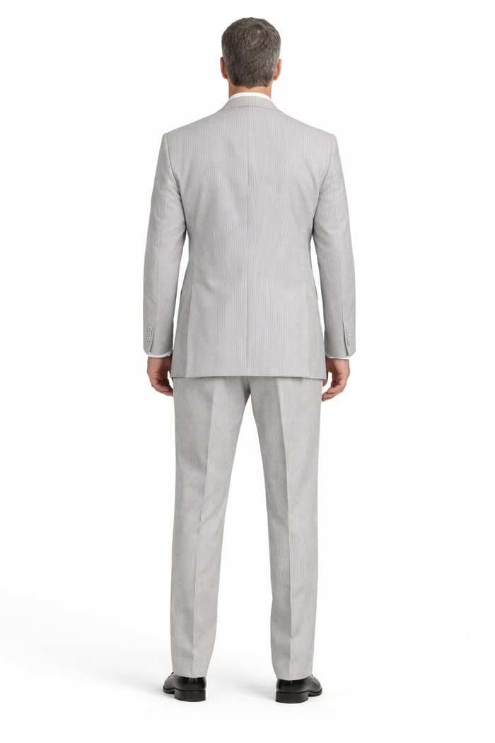 Mens 2 Button Modern Fit Seersucker Suit in Black