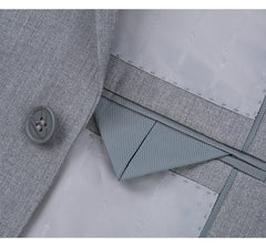 Men’s Light Grey Two-Button Suit – Extra Long Fit, Perfect for Weddings