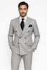 Suits With Baggy Pleated Pants - Wide Leg Pants 100% Wool - Classic Fit in Grey Color by Rossiman 9   - from alligatorwarehouse.com