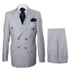 Suits With Baggy Pleated Pants - Wide Leg Pants 100% Wool - Classic Fit in Grey Color by Rossiman 2   - from alligatorwarehouse.com