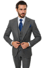 Suits With Baggy Pleated Pants - Wide Leg Pants 100% Wool - Classic Fit Gray Color by Rossiman 6   - from alligatorwarehouse.com