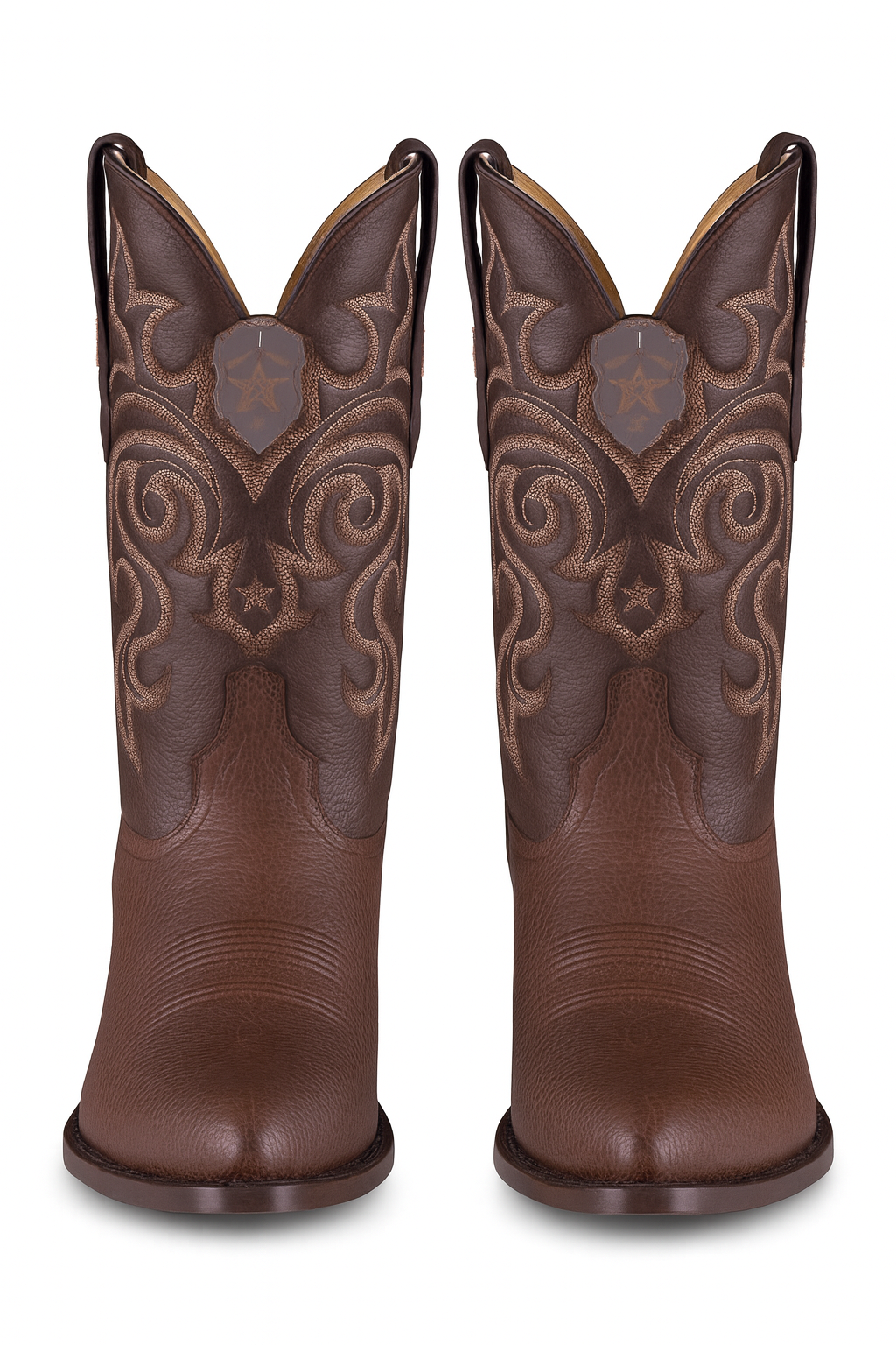 Brown Sharkskin Cowboy Boots J-Toe