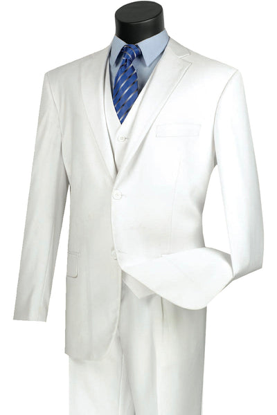 Mens Classic Fit Flat Front Vested Suit in White 1 SO1V2TR_WHITE_36S  - from alligatorwarehouse.com