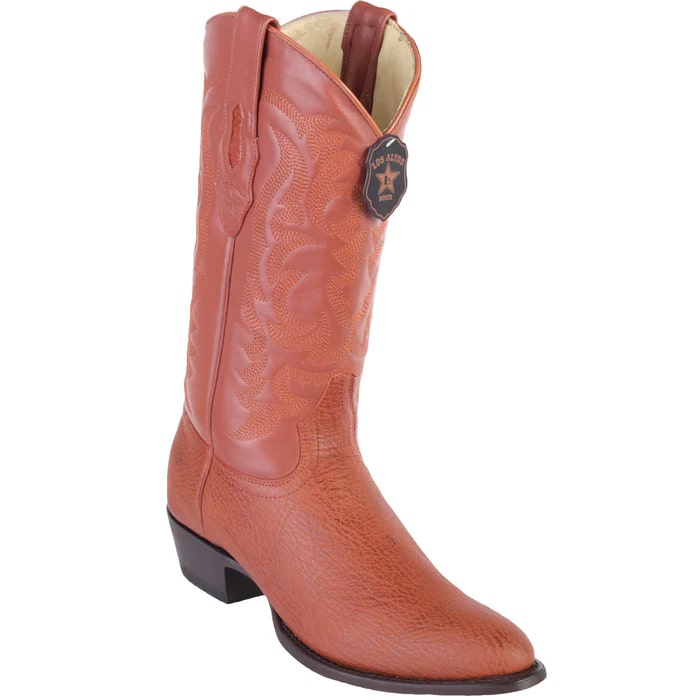 Los Altos Boots - Mens Dress Cowboy Boot - Low Priced Shark Cowboy Boots R-Toe - in Cognac