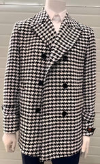 Houndstooth Overcoat - Houndstooth Topcoat - Houndstooth Checker Car Coat