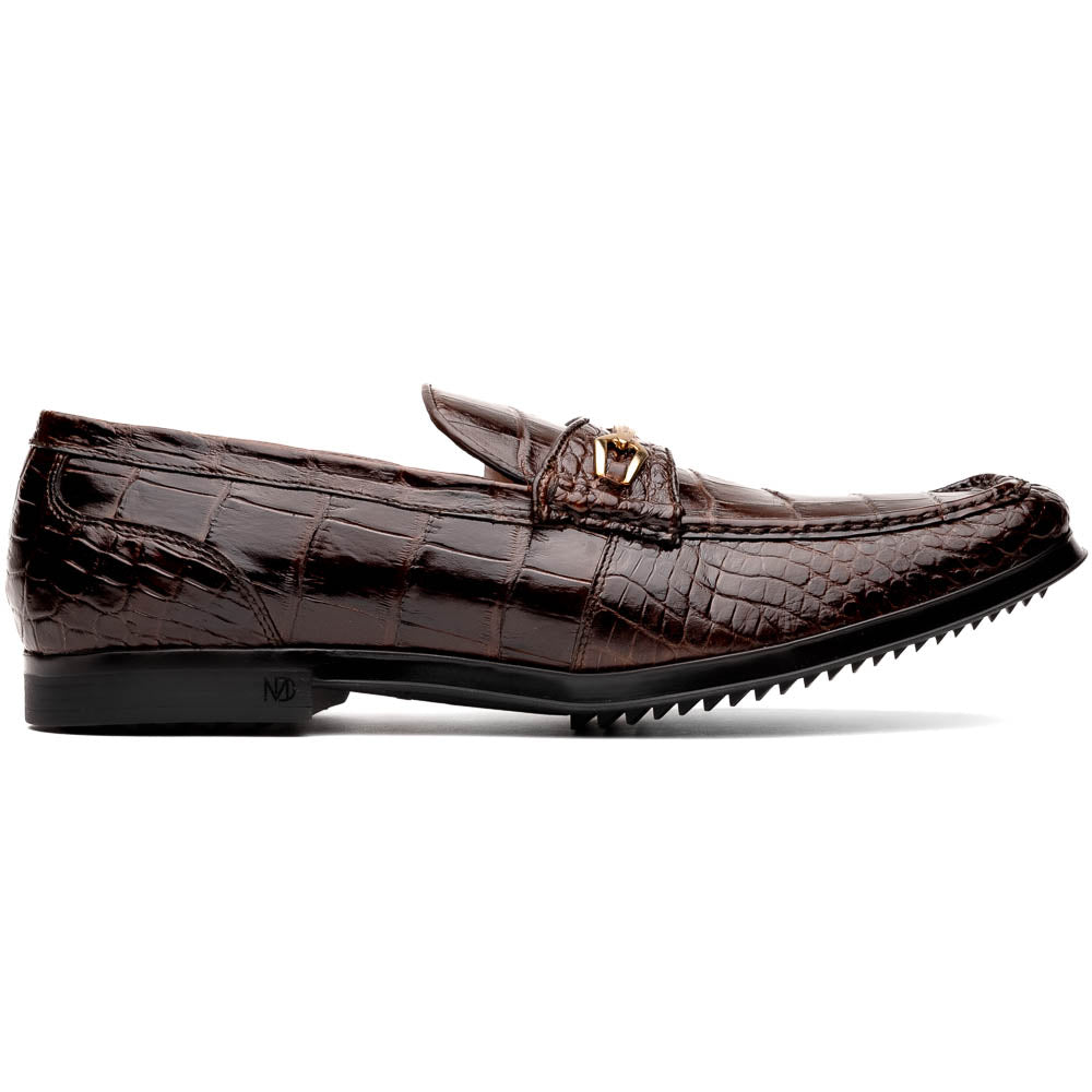 Marco Di Milano Hugo Alligator Bit Loafers Brown