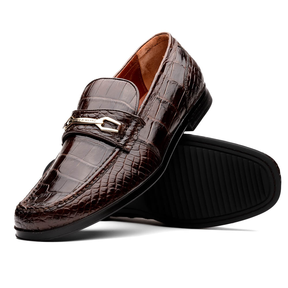 Marco Di Milano Hugo Alligator Bit Loafers Brown