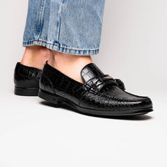 Marco Di Milano Hugo Alligator Bit Loafers Black