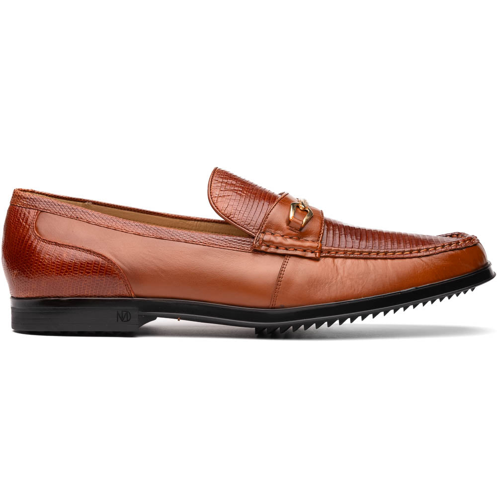 Marco Di Milano Hugo Lizard & Calfskin Bit Loafers Cognac