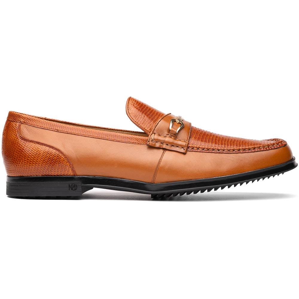 Marco Di Milano Hugo Lizard & Calfskin Bit Loafers Honey