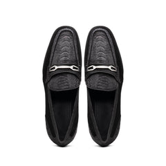 Marco Di Milano Hugo Sueded Ostrich Leg Bit Loafers Black