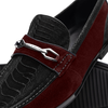 Marco Di Milano Black-Wine Hugo Sueded Ostrich Leg Bit Loafers 3 HUGO OSL_OSTRICH LEG_BLACK-WINE_6  - from alligatorwarehouse.com