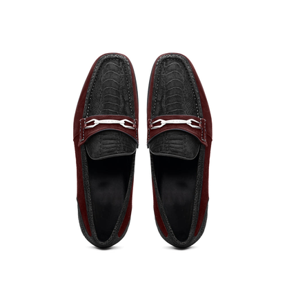 Marco Di Milano Hugo Black & Wine Leather Dress Shoe