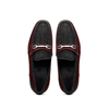 Marco Di Milano Black-Wine Hugo Sueded Ostrich Leg Bit Loafers 4 HUGO OSL_OSTRICH LEG_BLACK-WINE_6  - from alligatorwarehouse.com