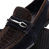 Marco Di Milano Brown-Navy Hugo Sueded Ostrich Leg Bit Loafers 3 HUGO OSL_OSTRICH LEG_BROWN-NAVY_8  - from alligatorwarehouse.com