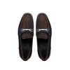 Marco Di Milano Brown-Navy Hugo Sueded Ostrich Leg Bit Loafers 4 HUGO OSL_OSTRICH LEG_BROWN-NAVY_8  - from alligatorwarehouse.com
