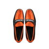 Marco Di Milano Orange-Black Hugo Sueded Ostrich Leg Bit Loafers 4 HUGO OSL_OSTRICH LEG_ORANGE-BLACK_8  - from alligatorwarehouse.com