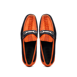 Marco Di Milano Hugo Orange Navy Leather Dress Shoe