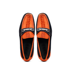 Marco Di Milano Hugo Sueded Ostrich Leg Bit Loafers Orange