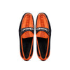Marco Di Milano Orange-Navy Hugo Sueded Ostrich Leg Bit Loafers 4 HUGO OSL_OSTRICH LEG_ORANGE-NAVY_8  - from alligatorwarehouse.com