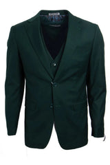 Men's Two Button Vested Stacy Adams Basic Hunter Green Suit