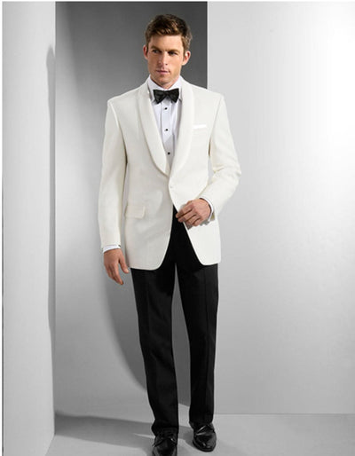 Mens Designer Traditional Shawl Dinner Jacket in Ivory 1   - from alligatorwarehouse.com