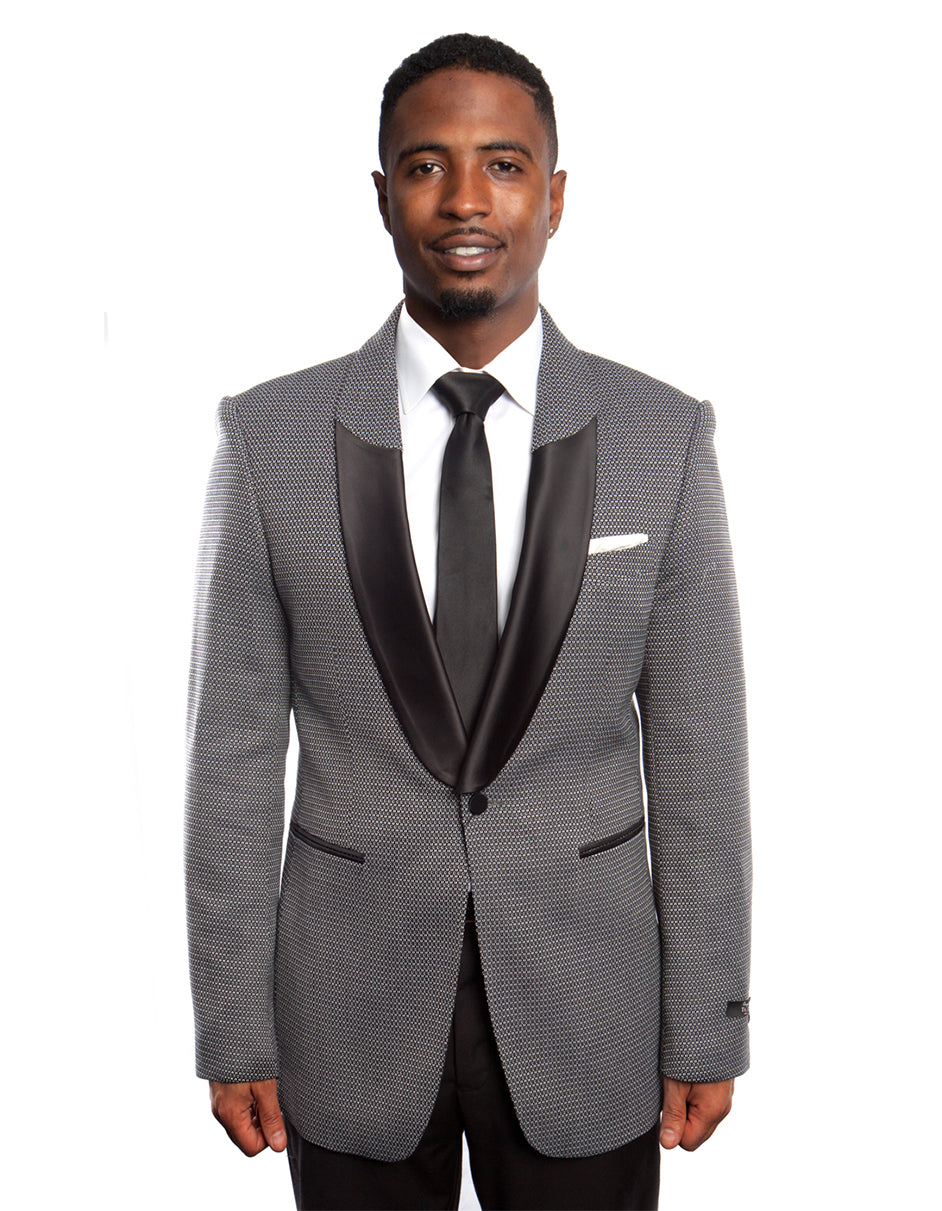 Mens Grey Half Shawl Dinner Jacket Tuxedo