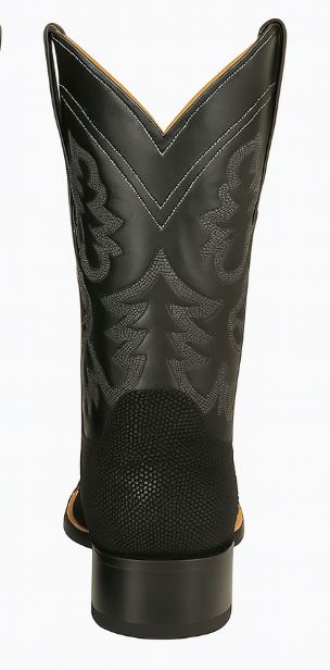 Mens King Exotic Boots Square Toe Stingray Single Stone Black (48221205-) 5   - from alligatorwarehouse.com