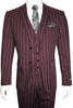 Mens 2 Button Gangster Pinstripe Suit in BLACK / GREY / NAVY / BURGUNDY 4 SKU#P&L-61703-Navy Blue Pinstripe  - from alligatorwarehouse.com