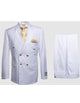 Rossiman Men's White Slim Fit Suit – Double-Breasted 3-Piece Formal Ensemble