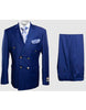 Rossiman Men's Slim Fit Royal Blue Suit – Double-Breasted Elegance 2 SKU#58649  - from alligatorwarehouse.com