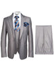 Men's Gray Slim Fit 3-Piece Suit by Rossiman – With Vest & Tailored Trousers 2 SKU#58655  - from alligatorwarehouse.com