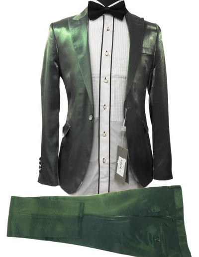 Rossiman Suit - Sateen Suit - Green Shiny Suit 1 SKU#61575  - from alligatorwarehouse.com