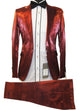 Rossiman Men’s Red Sateen Suit – Glossy Finish Bold Formalwear