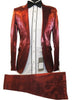 Rossiman Men’s Red Sateen Suit – Glossy Finish Bold Formalwear 2 SKU#61576  - from alligatorwarehouse.com