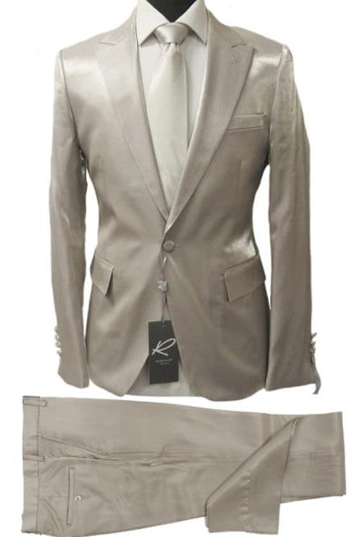 Rossiman Suit - Sateen Suit - Gray Shiny Suit 1 SKU#61577  - from alligatorwarehouse.com