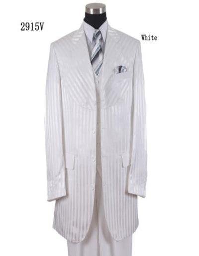 Tone On Tone - Shiny Fabric White Suit 1 ZR-6680  - from alligatorwarehouse.com