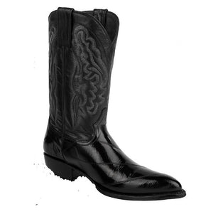 mens-king-exotic-boots-genuine-eel-skin-boots-black