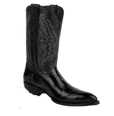 Men's King Exotic Boots Genuine Eel Skin Boots Black (4980805) 3   - from alligatorwarehouse.com