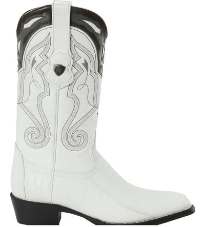 Mens White Ostrich Boots J-Toe 5   - from alligatorwarehouse.com
