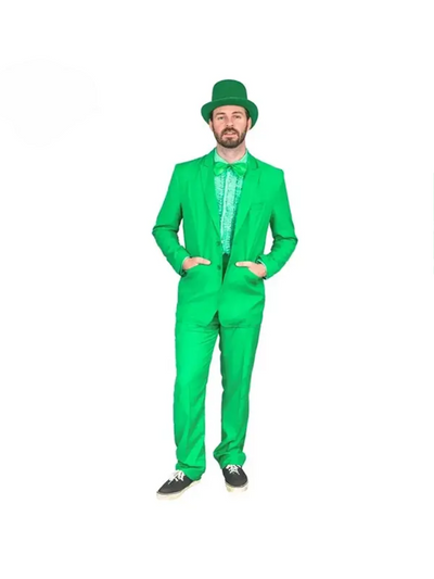 Vibrant Green Costume Suit with Matching Hat – Bold Party & Event Wear 1   - from alligatorwarehouse.com