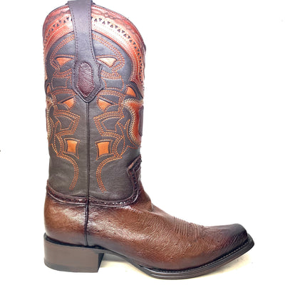 Los Altos Boots Brown Ostrich Quill Cowboy Boots 2   - from alligatorwarehouse.com