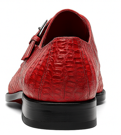 Marco Di Milano Mens Red  Caiman Gator Dress Shoes Rovigo 5 ROVIGO_CAIMAN FUSCUS_RED_9  - from alligatorwarehouse.com