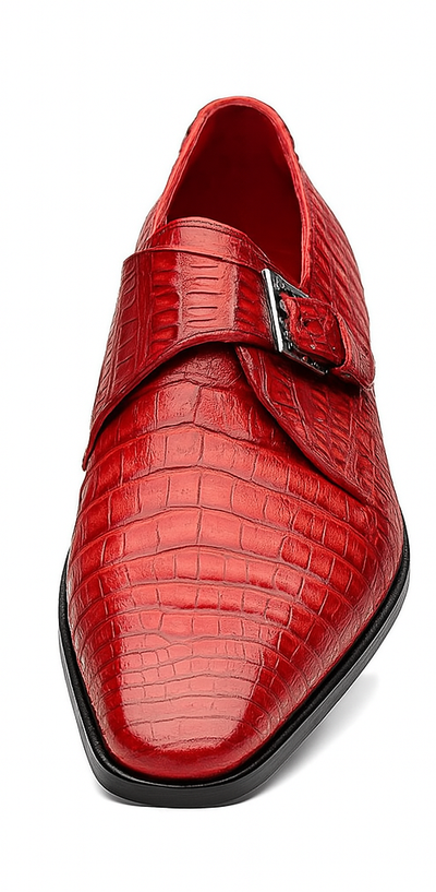 Marco Di Milano Mens Red  Caiman Gator Dress Shoes Rovigo 4 ROVIGO_CAIMAN FUSCUS_RED_9  - from alligatorwarehouse.com