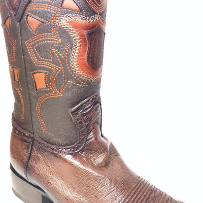 Los Altos Boots Brown Ostrich Quill Cowboy Boots 7   - from alligatorwarehouse.com