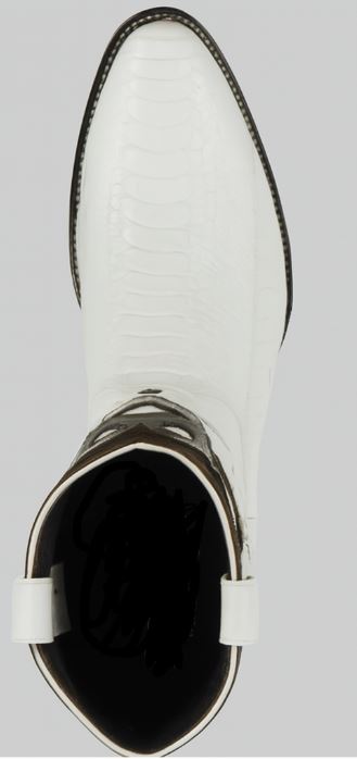 Mens White Ostrich Boots J-Toe 3   - from alligatorwarehouse.com